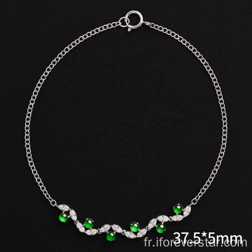 Femmes Natural Green Charm Jade Bracles